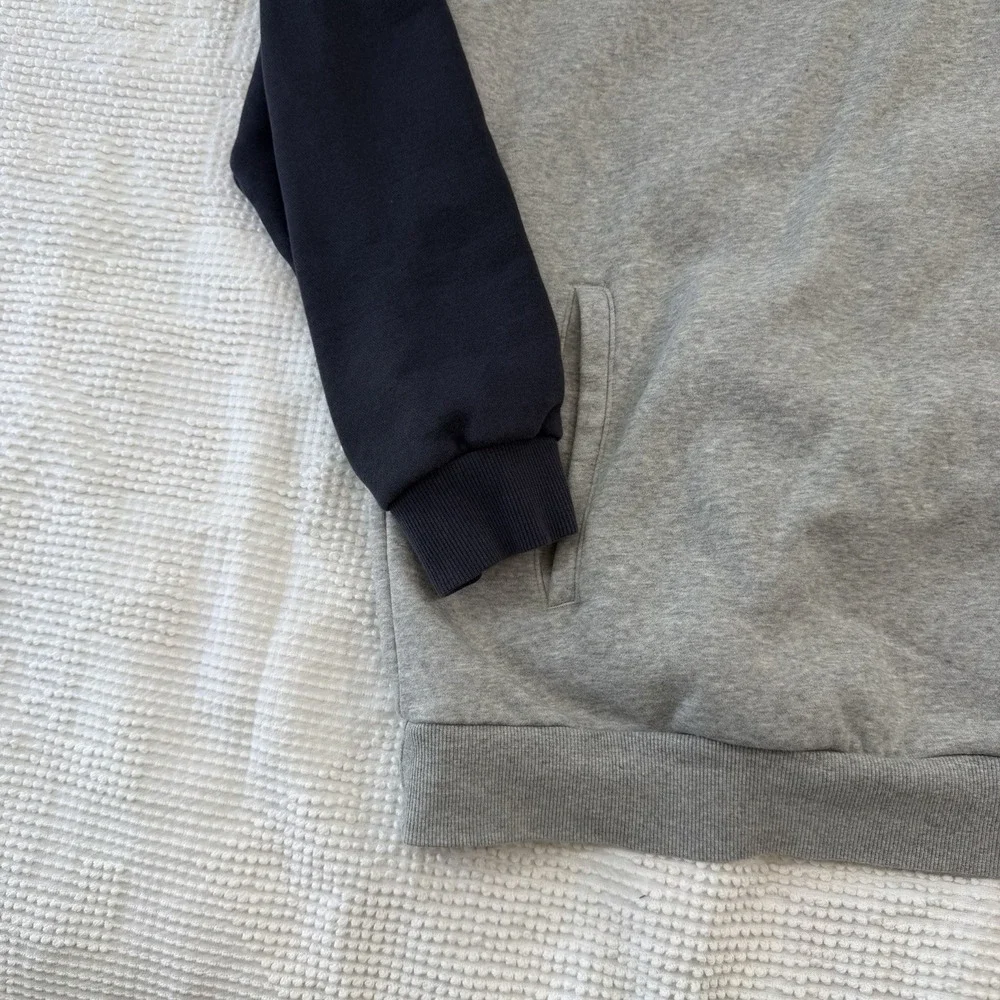 Adidas Sweatshirt Hooded Quarter-Zip White/ Gray/ Navy Mens XL HR6093
